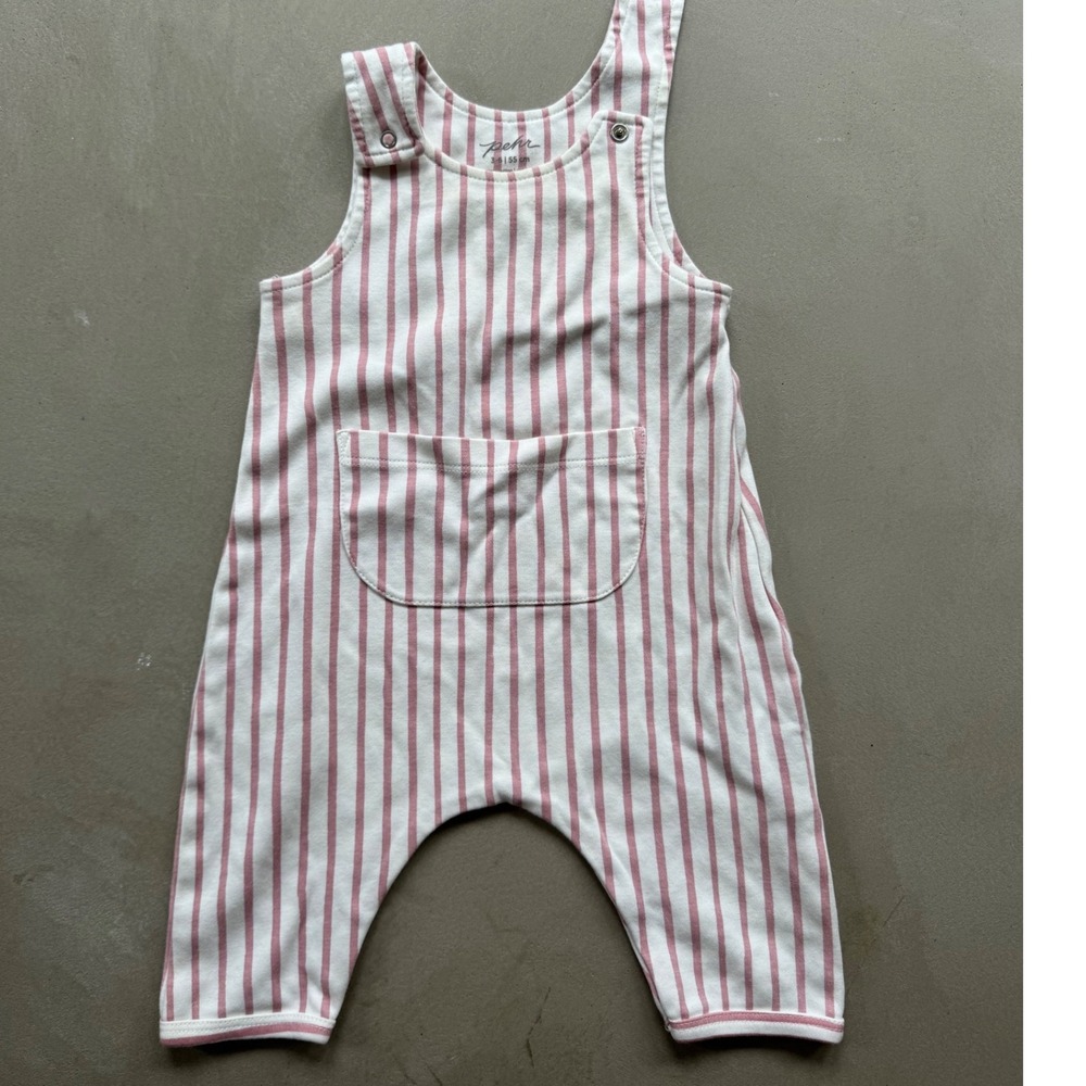 Striped Baby Romper Overalls, Sleeveless Jumpsuit 3-6mo